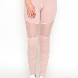 Mauve Moto Style Active Leggings